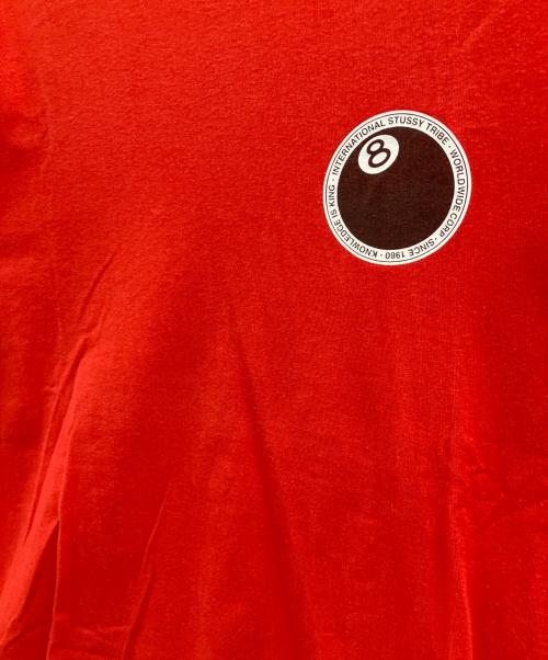 stussy（ステューシー）stussy (ステューシー) 8 BALL TEE PIGMENT DYED TEE レッド サイズ:Mの古着・服飾アイテム