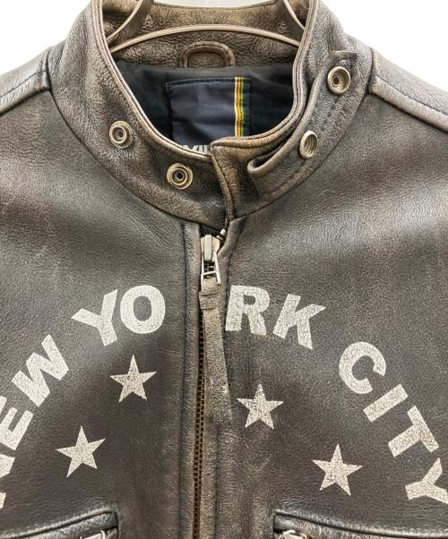 AVIREX（アヴィレックス）AVIREX (アヴィレックス) AVIREX　	NEW YORK CITY　レザーライダースジャケット ブラウン サイズ:Lの古着・服飾アイテム