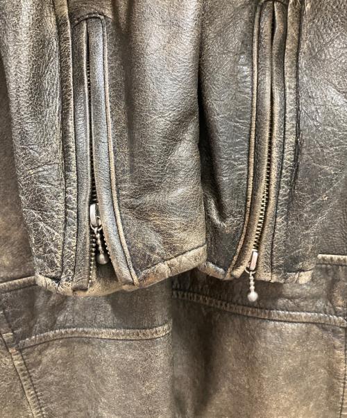AVIREX（アヴィレックス）AVIREX (アヴィレックス) AVIREX　	NEW YORK CITY　レザーライダースジャケット ブラウン サイズ:Lの古着・服飾アイテム