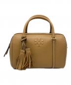 TORY BURCHトリーバーチ）の古着「TORY ｂｕｒｃｈTHEA MINI WEB SATCHEL 3WAYミニボストンバッグ」｜キャメル