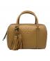 TORY BURCH（トリーバーチ）の古着「TORY ｂｕｒｃｈTHEA MINI WEB SATCHEL 3WAYミニボストンバッグ」｜キャメル