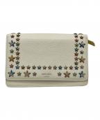 JIMMY CHOOジミーチュウ）の古着「JIMMY CHOO　スタースタッズショルダーウォレット」｜ホワイト×イエロー
