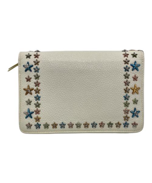 JIMMY CHOO（ジミーチュウ）JIMMY CHOO (ジミーチュウ) JIMMY CHOO　スタースタッズショルダーウォレット ホワイト×イエローの古着・服飾アイテム