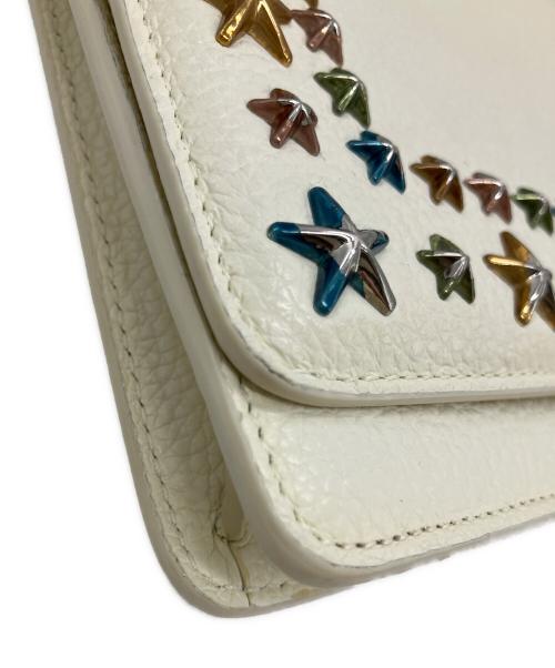 JIMMY CHOO（ジミーチュウ）JIMMY CHOO (ジミーチュウ) JIMMY CHOO　スタースタッズショルダーウォレット ホワイト×イエローの古着・服飾アイテム