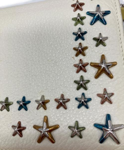 JIMMY CHOO（ジミーチュウ）JIMMY CHOO (ジミーチュウ) JIMMY CHOO　スタースタッズショルダーウォレット ホワイト×イエローの古着・服飾アイテム