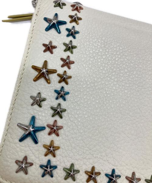 JIMMY CHOO（ジミーチュウ）JIMMY CHOO (ジミーチュウ) JIMMY CHOO　スタースタッズショルダーウォレット ホワイト×イエローの古着・服飾アイテム