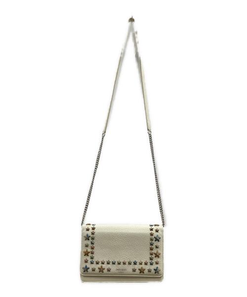 JIMMY CHOO（ジミーチュウ）JIMMY CHOO (ジミーチュウ) JIMMY CHOO　スタースタッズショルダーウォレット ホワイト×イエローの古着・服飾アイテム