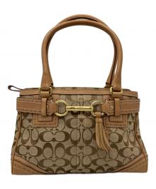 COACH（コーチ）の古着「COACH  シグネチャー ハンドバッグ」｜ブラウン×ベージュ