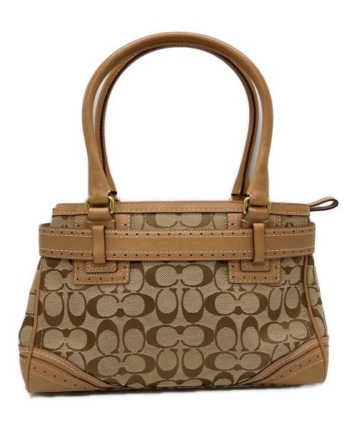 COACH（コーチ）COACH (コーチ) COACH  シグネチャー ハンドバッグ ブラウン×ベージュの古着・服飾アイテム