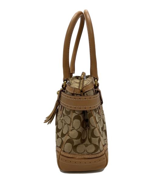 COACH（コーチ）COACH (コーチ) COACH  シグネチャー ハンドバッグ ブラウン×ベージュの古着・服飾アイテム