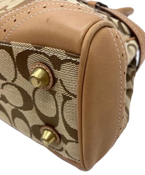 COACH（コーチ）COACH (コーチ) COACH  シグネチャー ハンドバッグ ブラウン×ベージュの古着・服飾アイテム