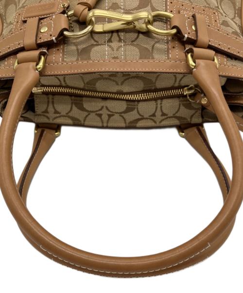COACH（コーチ）COACH (コーチ) COACH  シグネチャー ハンドバッグ ブラウン×ベージュの古着・服飾アイテム
