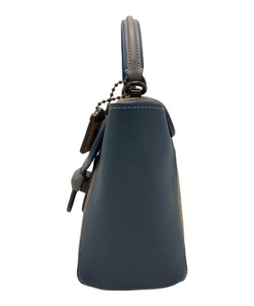 COACH（コーチ）COACH (コーチ) COACH　クーリエ キャリーオール　　2WAYバッグ ベージュ×ブルーの古着・服飾アイテム