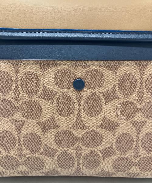 COACH（コーチ）COACH (コーチ) COACH　クーリエ キャリーオール　　2WAYバッグ ベージュ×ブルーの古着・服飾アイテム