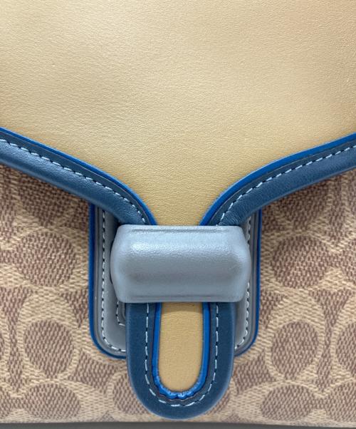 COACH（コーチ）COACH (コーチ) COACH　クーリエ キャリーオール　　2WAYバッグ ベージュ×ブルーの古着・服飾アイテム