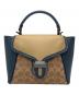 COACH（コーチ）の古着「COACH　クーリエ キャリーオール　　2WAYバッグ」｜ベージュ×ブルー