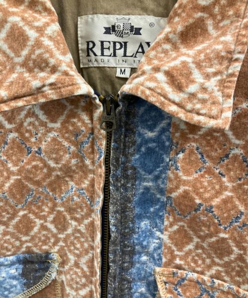 REPLAY（リプレイ）REPLAY (リプレイ) ジップジャケット ブラウン×ブルー サイズ:Mの古着・服飾アイテム