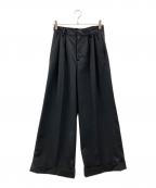 CAMPHOR WOODカンファーウッド）の古着「2tuck wide baggy slacks」｜ブラック