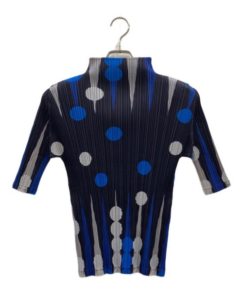 PLEATS PLEASE（プリーツプリーズ）PLEATS PLEASE (プリーツプリーズ) PLEATS PLEASE　プリーツカットソー ネイビー×ブルー サイズ:3の古着・服飾アイテム
