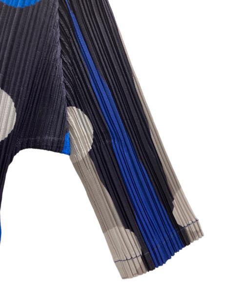 PLEATS PLEASE（プリーツプリーズ）PLEATS PLEASE (プリーツプリーズ) PLEATS PLEASE　プリーツカットソー ネイビー×ブルー サイズ:3の古着・服飾アイテム