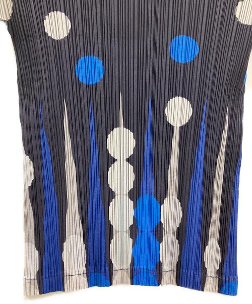 PLEATS PLEASE（プリーツプリーズ）PLEATS PLEASE (プリーツプリーズ) PLEATS PLEASE　プリーツカットソー ネイビー×ブルー サイズ:3の古着・服飾アイテム