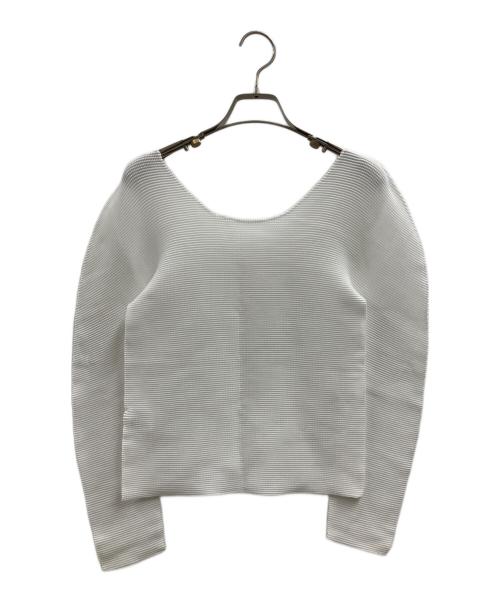 me ISSEY MIYAKE（ミーイッセイ ミヤケ）me ISSEY MIYAKE (ミーイッセイ ミヤケ) プリーツカットソー ホワイト サイズ:FREEの古着・服飾アイテム