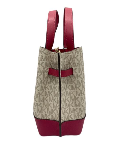 MICHAEL KORS（マイケル・コース）MICHAEL KORS (マイケル・コース) MICHAEL KORS　2WAYバッグ ショッキングピンク×ホワイトの古着・服飾アイテム