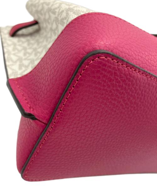 MICHAEL KORS（マイケル・コース）MICHAEL KORS (マイケル・コース) MICHAEL KORS　2WAYバッグ ショッキングピンク×ホワイトの古着・服飾アイテム