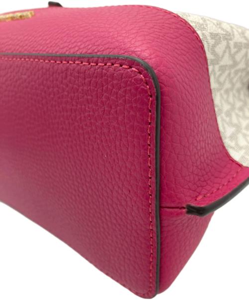 MICHAEL KORS（マイケル・コース）MICHAEL KORS (マイケル・コース) MICHAEL KORS　2WAYバッグ ショッキングピンク×ホワイトの古着・服飾アイテム