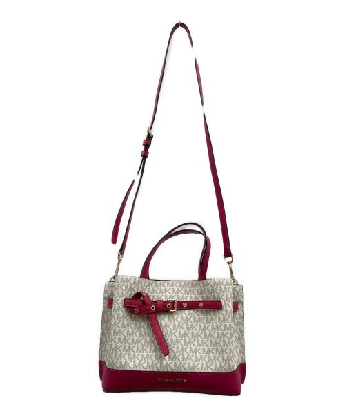 MICHAEL KORS（マイケル・コース）MICHAEL KORS (マイケル・コース) MICHAEL KORS　2WAYバッグ ショッキングピンク×ホワイトの古着・服飾アイテム