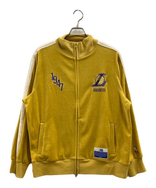 WIND AND SEA（ウィンダンシー）WIND AND SEA (ウィンダンシー) LAKERS VELOUR JACKET イエロー サイズ:Mの古着・服飾アイテム