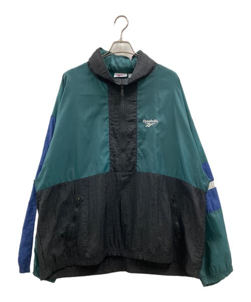 REEBOK（リーボック）REEBOK (リーボック) アノラックジャケット グリーン×ブルー サイズ:XLの古着・服飾アイテム