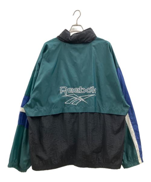 REEBOK（リーボック）REEBOK (リーボック) アノラックジャケット グリーン×ブルー サイズ:XLの古着・服飾アイテム