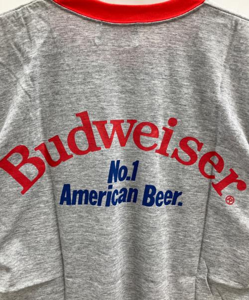 BUDWEISER（バドワイザー）BUDWEISER (バドワイザー) BUDWEISER　半袖カットソー グレー×レッド サイズ:不明の古着・服飾アイテム
