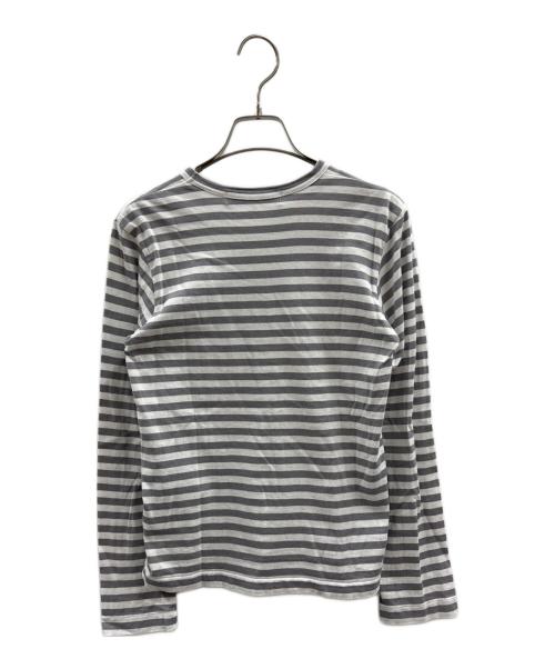 PLAY COMME des GARCONS（プレイコムデギャルソン）PLAY COMME des GARCONS (プレイコムデギャルソン) ボーダーカットソー ホワイト×ライトグレー サイズ:Mの古着・服飾アイテム