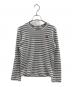 PLAY COMME des GARCONS（プレイコムデギャルソン）の古着「ボーダーカットソー」｜ホワイト×ライトグレー