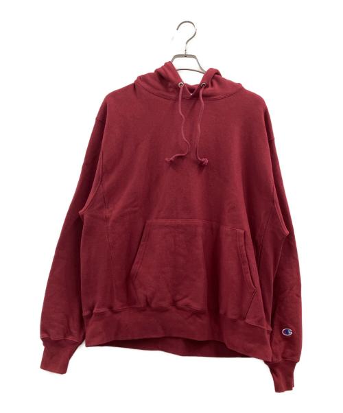 Champion REVERSE WEAVE（チャンピオン リバース ウィーブ）Champion REVERSE WEAVE (チャンピオン リバース ウィーブ) プルオーバーパーカー レッド サイズ:Lの古着・服飾アイテム