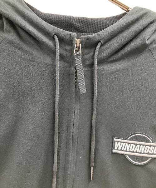 WIND AND SEA（ウィンダンシー）WIND AND SEA (ウィンダンシー) WIND AND SEA　FLEECE ZIP UP HOODED SHIRT ブラック サイズ:Lの古着・服飾アイテム