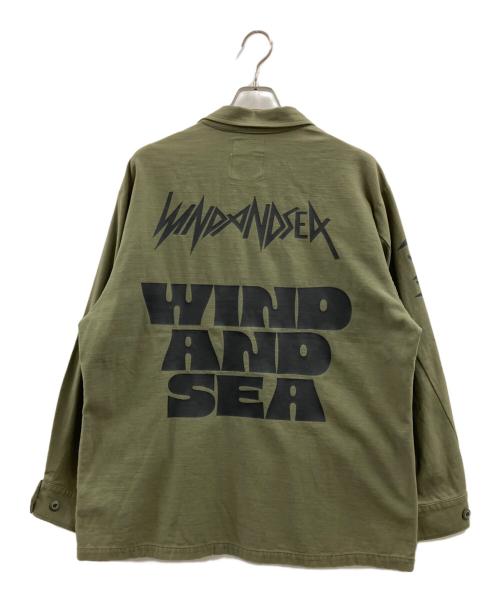 WIND AND SEA（ウィンダンシー）WIND AND SEA (ウィンダンシー) WIND AND SEA　Band Jungle Fatigue Jacket オリーブ サイズ:XLの古着・服飾アイテム