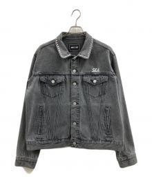 WIND AND SEA（ウィンダンシー）の古着「WIND AND SEA　STUDDED DENIM JACKET」｜チャコールグレー
