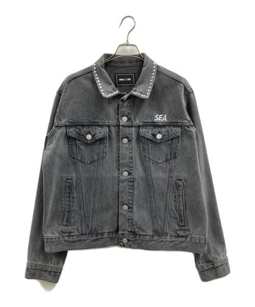 WIND AND SEA（ウィンダンシー）WIND AND SEA (ウィンダンシー) WIND AND SEA　STUDDED DENIM JACKET チャコールグレー サイズ:Mの古着・服飾アイテム