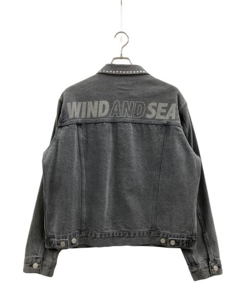 WIND AND SEA（ウィンダンシー）WIND AND SEA (ウィンダンシー) WIND AND SEA　STUDDED DENIM JACKET チャコールグレー サイズ:Mの古着・服飾アイテム