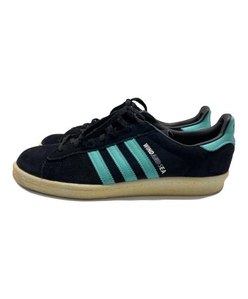 adidas（アディダス）adidas (アディダス) atmos (アトモス) WIND AND SEA (ウィンダンシー) CAMPUS 80s ブラック×ブルー サイズ:US9の古着・服飾アイテム