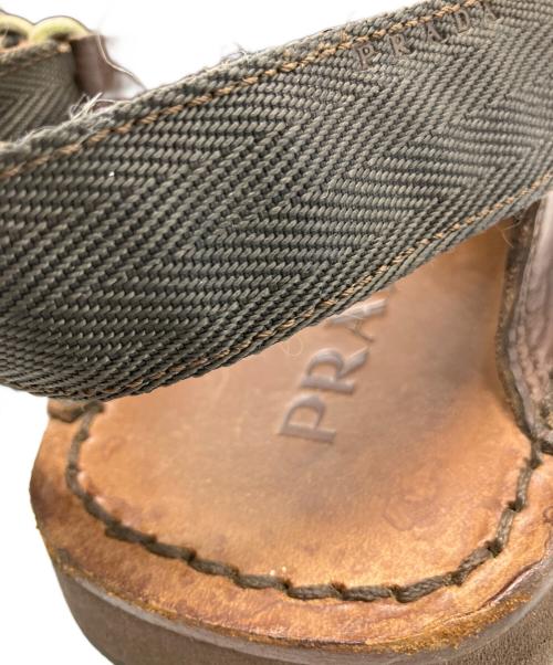 PRADA（プラダ）PRADA (プラダ) PRADA　レザーサンダル ブラウン サイズ:8の古着・服飾アイテム