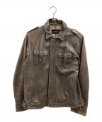 BURBERRY BLACK LABELバーバリーブラックレーベル）の古着「BURBERRY BLACK LABEL　レザージャケット」｜ブラウン