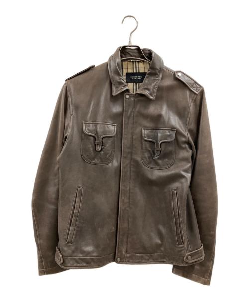 BURBERRY BLACK LABEL（バーバリーブラックレーベル）BURBERRY BLACK LABEL (バーバリーブラックレーベル) BURBERRY BLACK LABEL　レザージャケット ブラウン サイズ:Lの古着・服飾アイテム