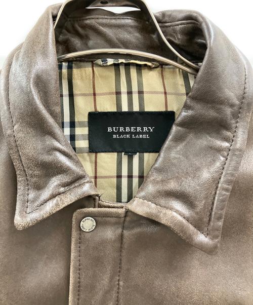 BURBERRY BLACK LABEL（バーバリーブラックレーベル）BURBERRY BLACK LABEL (バーバリーブラックレーベル) BURBERRY BLACK LABEL　レザージャケット ブラウン サイズ:Lの古着・服飾アイテム