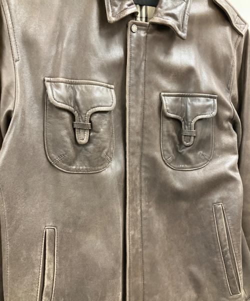 BURBERRY BLACK LABEL（バーバリーブラックレーベル）BURBERRY BLACK LABEL (バーバリーブラックレーベル) BURBERRY BLACK LABEL　レザージャケット ブラウン サイズ:Lの古着・服飾アイテム