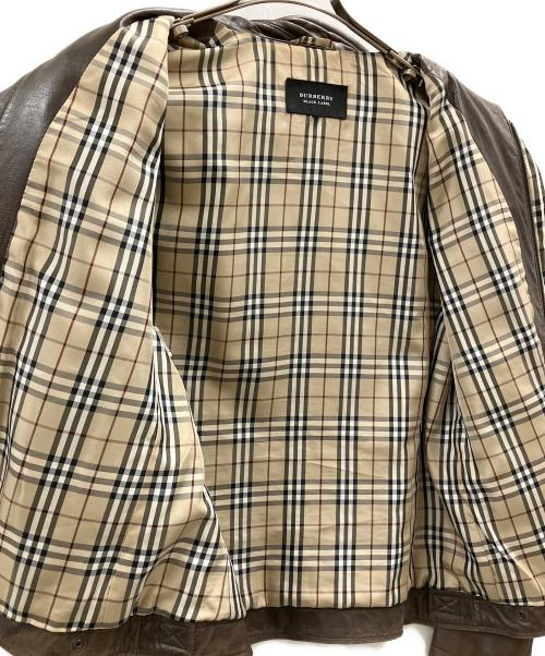 BURBERRY BLACK LABEL（バーバリーブラックレーベル）BURBERRY BLACK LABEL (バーバリーブラックレーベル) BURBERRY BLACK LABEL　レザージャケット ブラウン サイズ:Lの古着・服飾アイテム