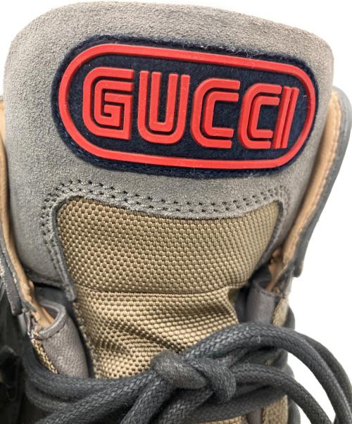 GUCCI（グッチ）GUCCI (グッチ) GUCCI　トレッキングブーツ カーキ×ベージュ サイズ:25.5ｃｍの古着・服飾アイテム